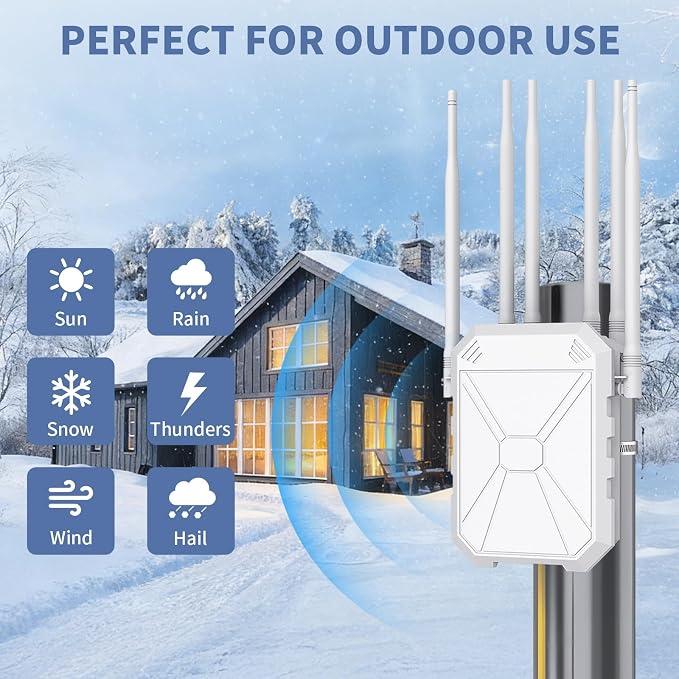 AX3000 Outdoor WiFi Extender, Dual Band 5G+2.4G Outdoor Long Range Extender - Image 6