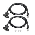 2Pcs Cat6 Ethernet Extension Cable 2FT, RJ45 Male to Female Ethernet Panel Mount by Maixbomr