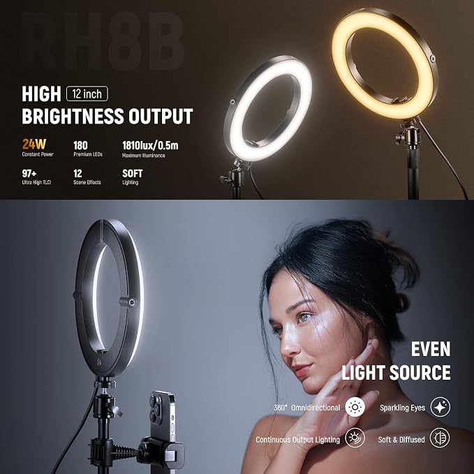 NEEWER 12" 24W High Power Desk Ring Light - Image 2