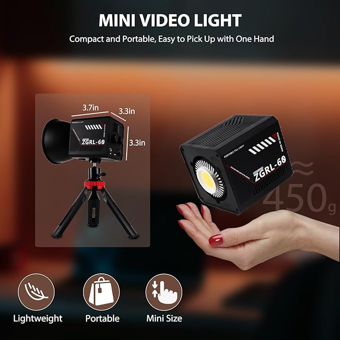 60W COB LED Video Light Handheld Portable - Image 4