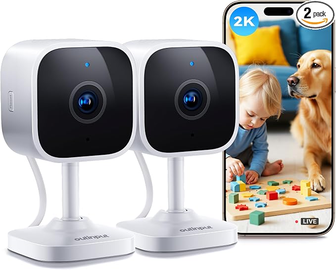 Outinput Indoor Security Camera, 2K WiFi Home Camera by Outinput