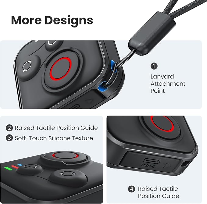 Bluetooth Remote Control for Insta360 X5/X4/X3/X2/Go 3S/ACE Pro 2, GoPro Camera - Image 8