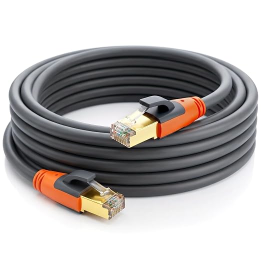 Cat 8 Ethernet Cable 15ft, High Speed LAN Cables 40Gbps 2000MHz Shielded by Plusivo