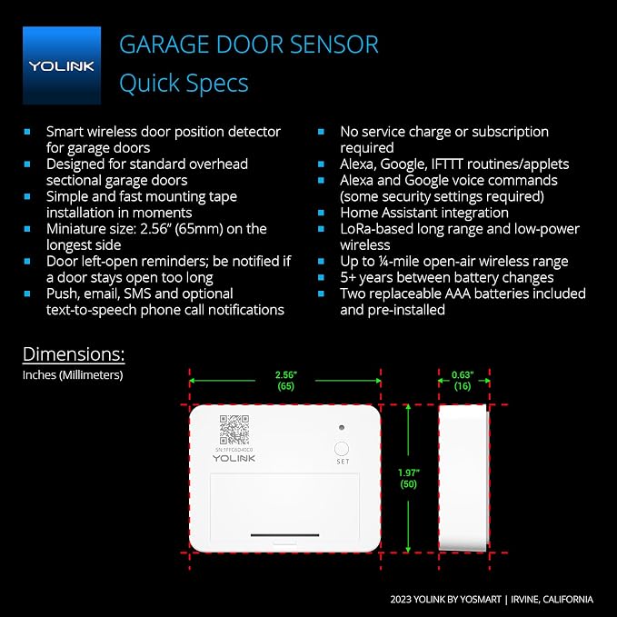 YoLink Garage Door Controller and Wireless Sensor - Image 4