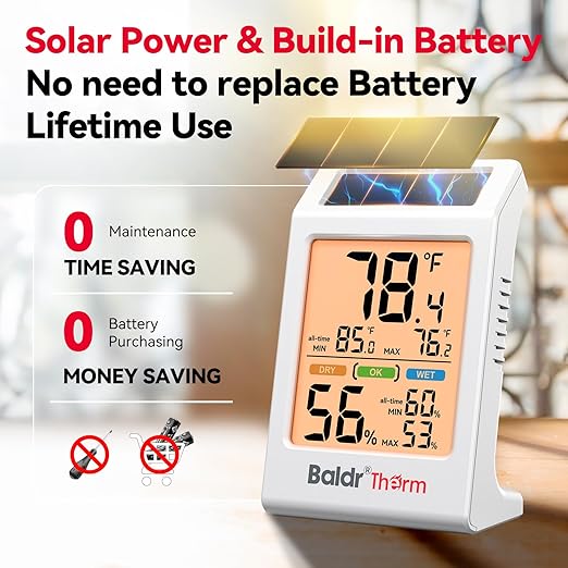 BaldrTherm Room Thermometer Indoor, Humidity Meter, 2026 Upgrade Backlit - Image 3