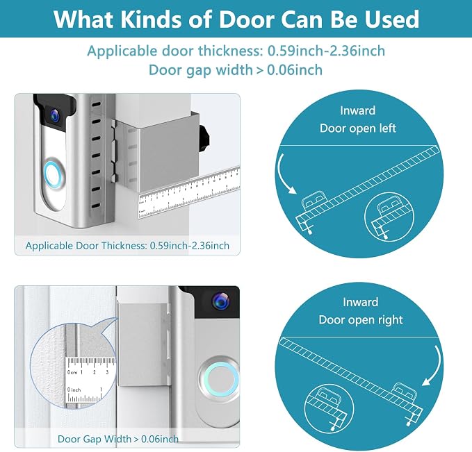 KIMILAR 2024 Upgrade Anti-Theft Video Doorbell Mount, Not Block Doorbell Motion - Image 5