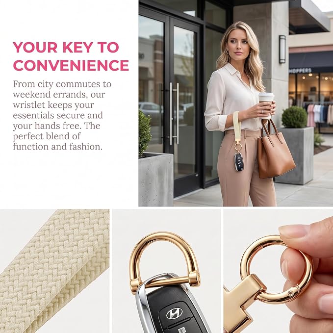 Weixiltc Keychain Wristlet for Women, Elastic Woven Lanyard - Image 2