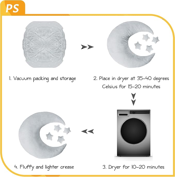 IGMaryBox Baby Moon Star Pillow Infant Posing Pillow Newborn Photography Prop - Image 2