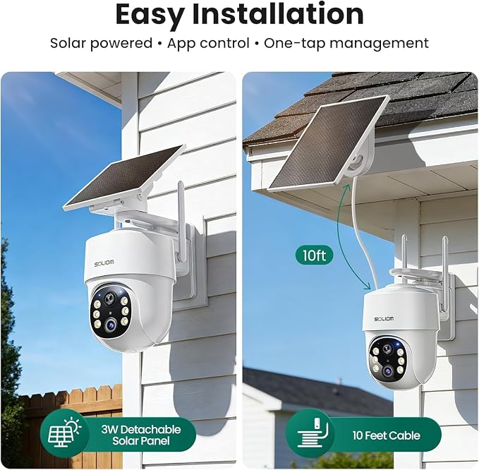 SOLIOM- 5MP Security Cameras Wireless Outdoor, No Subscription & Solar Powered - Image 5