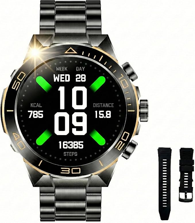 SOUYIE Men's Smart Watch with Bluetooth Call, 1.43" AMOLED Round Dial, Luxury by SOUYIE