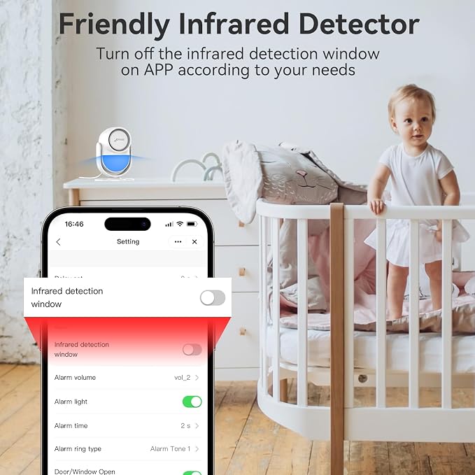 CPVAN WiFi Motion Sensor Alarm System, 125dB Smart PIR Motion Detector - Image 4