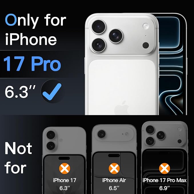 JETech Camera Lens Protector for iPhone 17 Pro 6.3-Inch, 9H Tempered Glass - Image 2