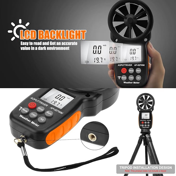Digital Anemometer Barometer Pressure Gauge - Image 3