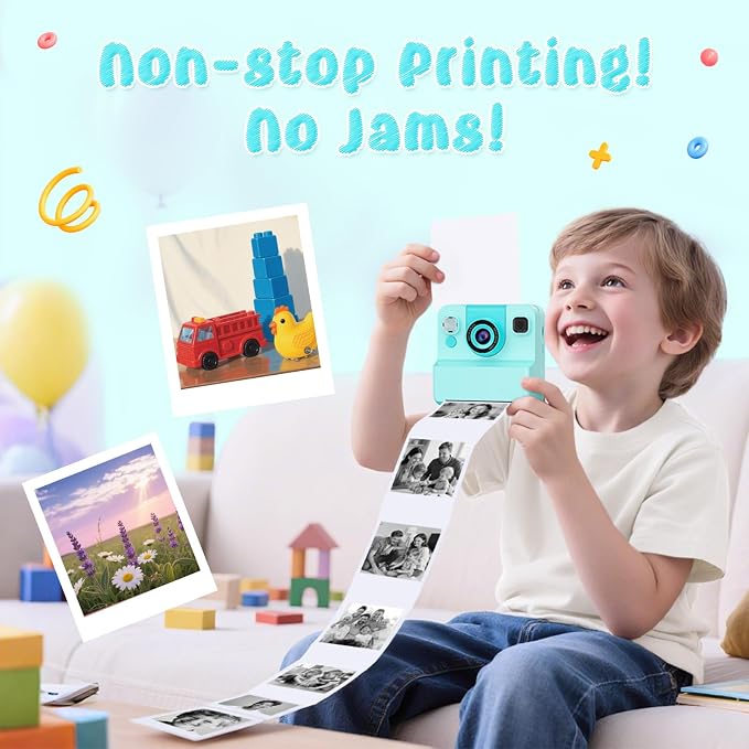 Kids Camera Instant Print with Flip Lens, 1080P HD Video Inkless Toddler - Image 2