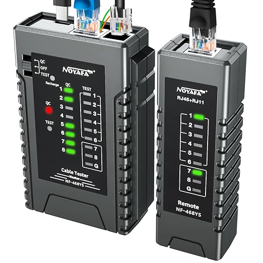 NOYAFA NF-468YS Network Cable Tester, Rechargeable RJ11 RJ45 Ethernet Cable by NOYAFA