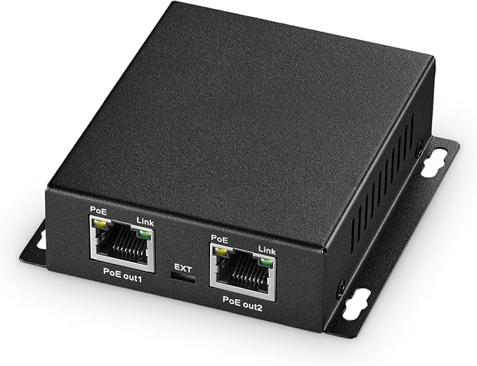 Binardat PoE Extender Passthrough Switch, 1 in 2 Out, IEEE802.3af/at Powered by Binardat