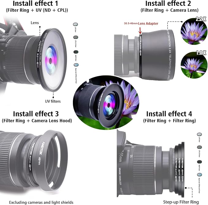 30.5mm Lens to 46mm Camera Lens Adapter, 30.5mm to 46mm Filter Step up Ring - Image 6