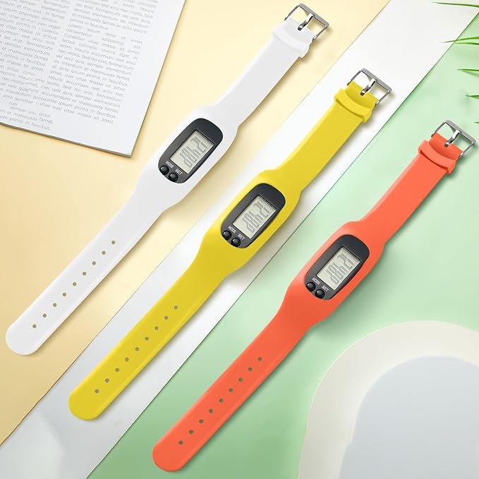 Silicone Fitness Tracker Watch 3 Pcs Walking Running Pedometer Calorie Burning - Image 5