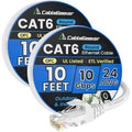 Cat 6 Ethernet Cable 10ft, Indoor&Outdoor, High Speed 10Gbps 24AWG Pure Copper by CableGeeker