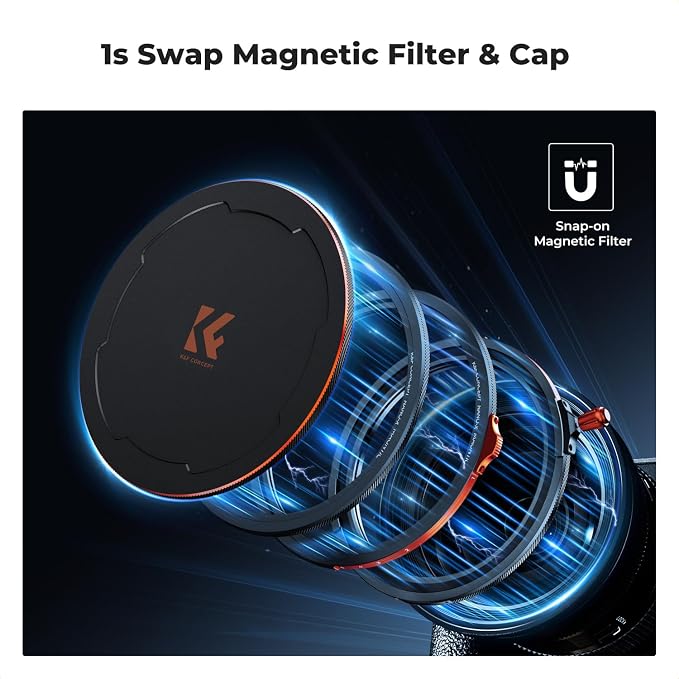 K&F CONCEPT 62mm Magnetic 1s Swap 5-Pack: CPL + VND2-32 + Black Diffusion 1/4 + - Image 3