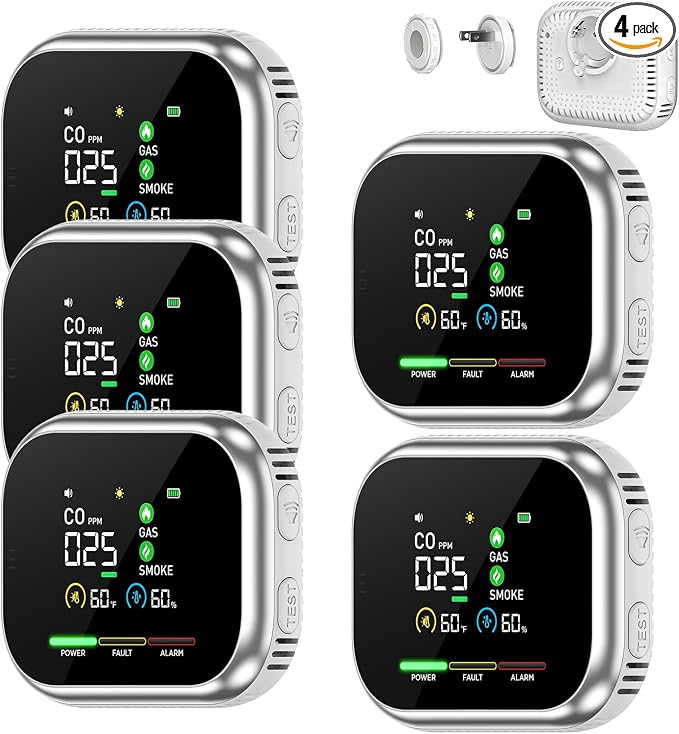 6 in 1 Indoor Air Quality Monitor, Portable Real-Time by WBQHEC