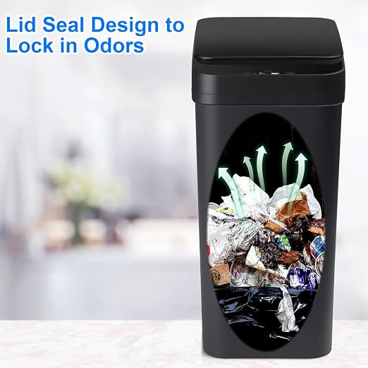 Anborry Bathroom Automatic Trash Can 2 Pack 2.2 Gal & 4 Gal Touchless Motion - Image 4