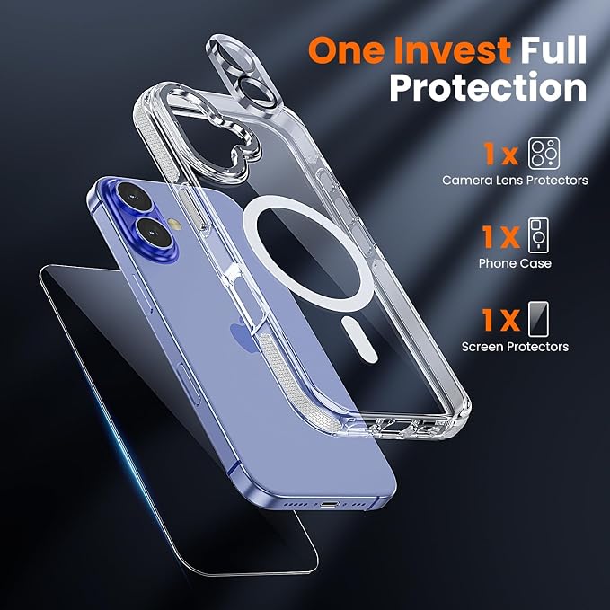 toushion 3 in 1 for iPhone 16 Case Clear - Image 3