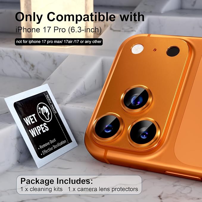 Choiche Compatible for iPhone 17 Pro Camera Lens Protector, Strong Adsorption - Image 2