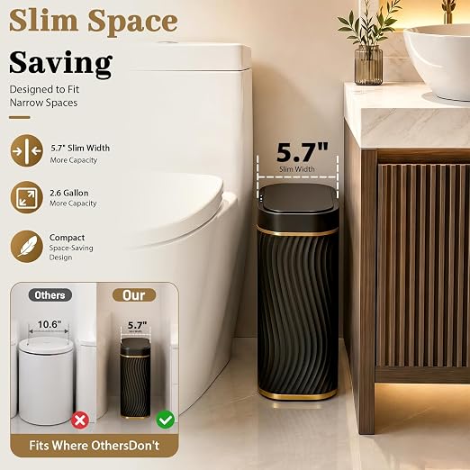 steo spce Automatic Motion Sensor Bathroom Small Trash Can - Image 3