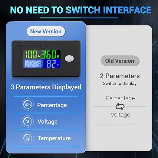 Drok 36v Lithium Golf Cart Battery Meter - Image 3