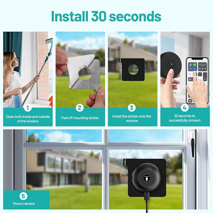 2K 3MP Window Camera, Smart AI Color Night Vision, 5G & 2.4GHz WiFi Indoor Home - Image 2