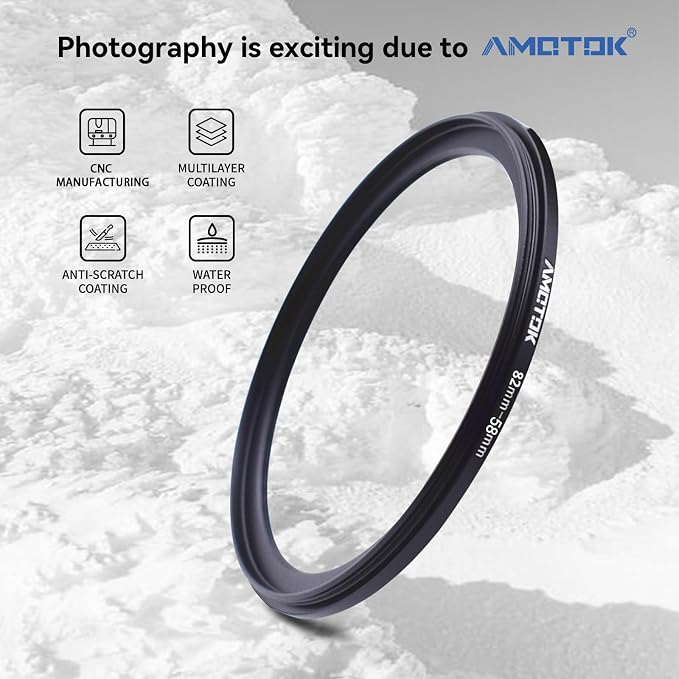 82mm Lens to 58mm Camera Lens Adapter, 82mm to 58mm Filter Step-Down Ring - Image 3
