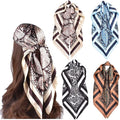 4Pcs Silk Head Scarves for Women Satin Hair Scarf 35”Large Square Bandana Silk by Upeilxd