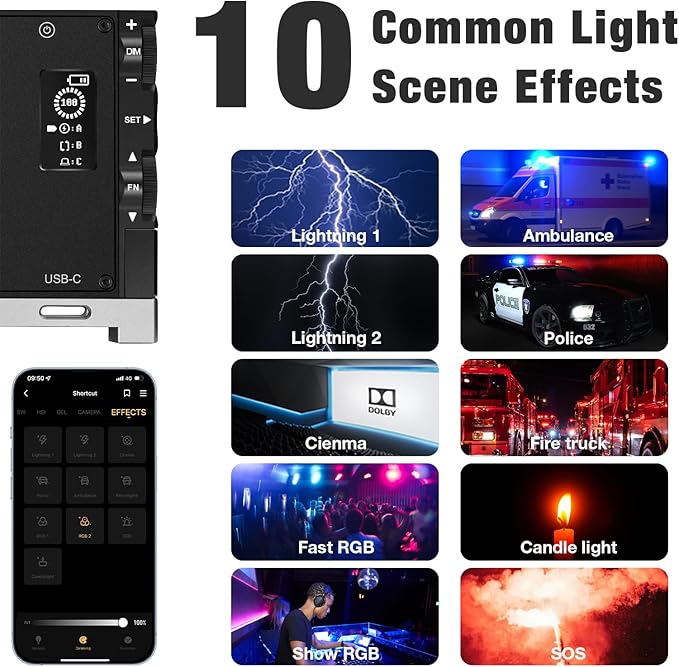 Pixel G1s RGB Video Light with APP Control, 12W 210 Minutes Rechargeable - Image 4
