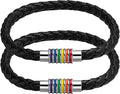 Nanafast Titanium Stainless Steel Rainbow LGBT Pride Bracelet Handmade Braided by Nanafast