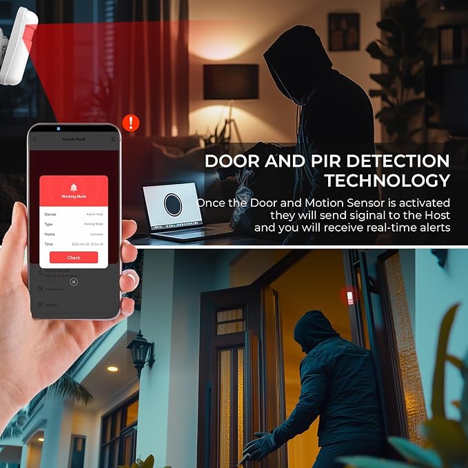 PGST Wireless Alarm System for Home Security, DIY WiFi Alarm Siren Systems - Image 3
