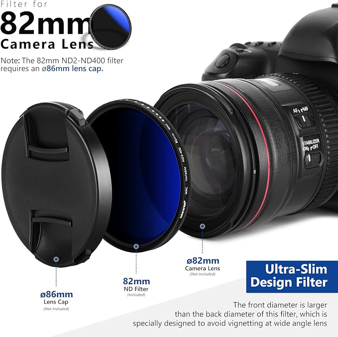 NEEWER 82mm Variable ND Filter ND2-ND400, Neutral Density Filter, Water and - Image 9