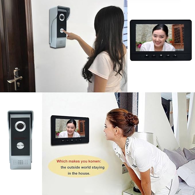 Wired Video Intercom System, 7 Inch Video Doorbell Door Camera Kit | Dual-way - Image 2