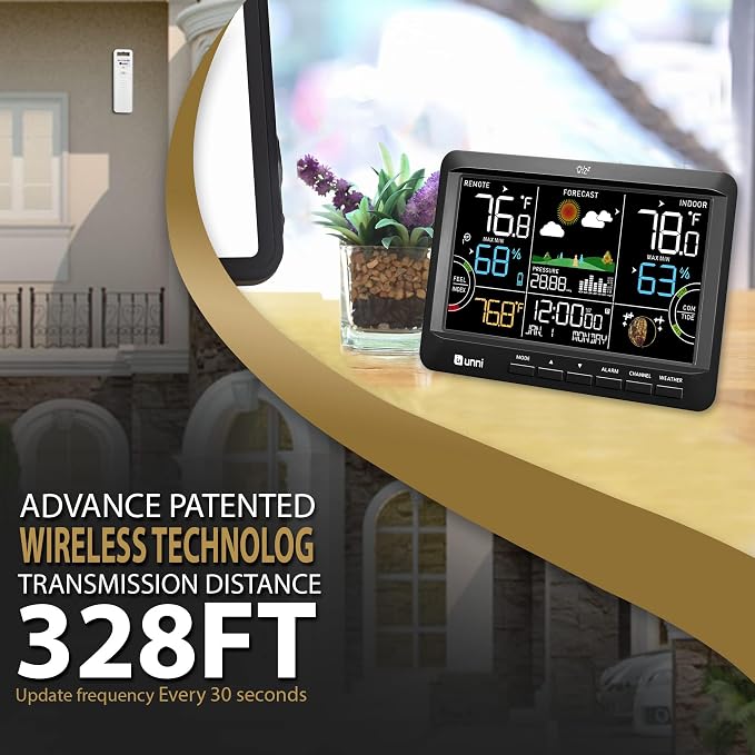 Weather Station Indoor Outdoor Thermometer Wireless, Home Atomic Clock - Image 7
