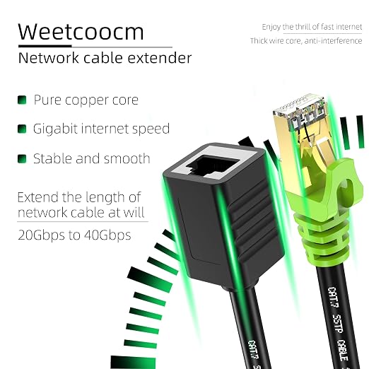 Ethernet Extension Cable 40ft, Network Cat6a Extension Patch Cable RJ45 Cords - Image 6