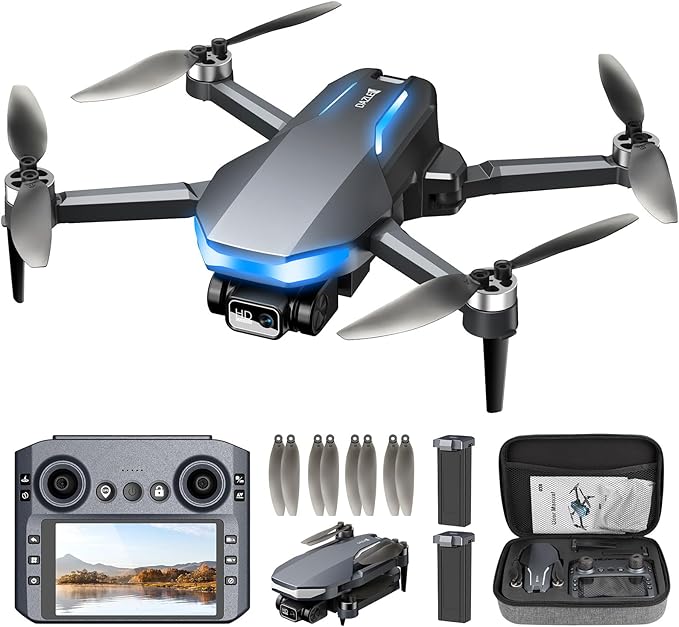 GPS Drone with Camera for Adults, 2K FPV Drone with 4.5" Screen Remote by Dazlen