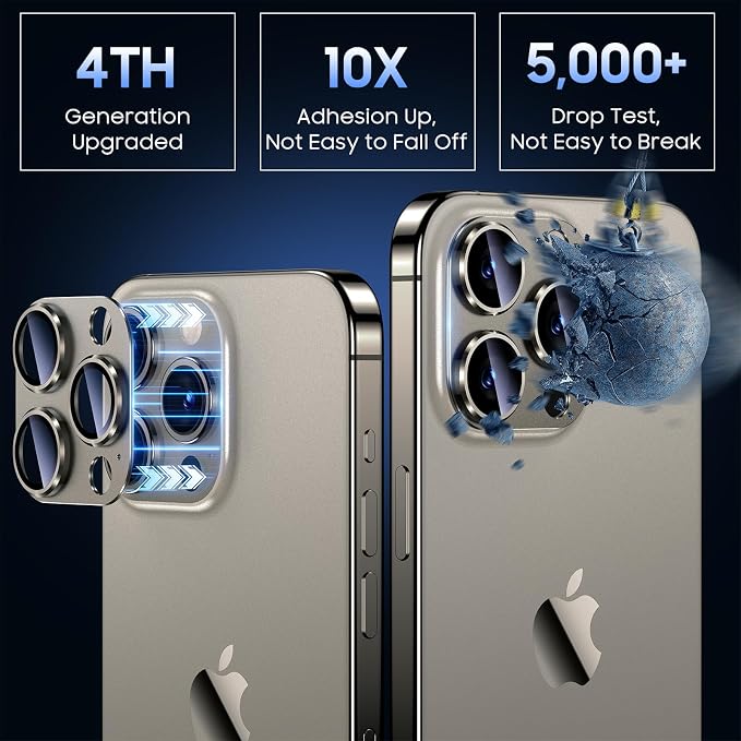 Uyiton Compatible with iPhone 15 Pro/iPhone 15 Pro Max Camera Lens Protector - Image 2