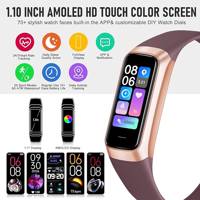 Fitness Tracker with 24/7 Heart Rate, Health Tracker with Step Counter Calories - Image 2