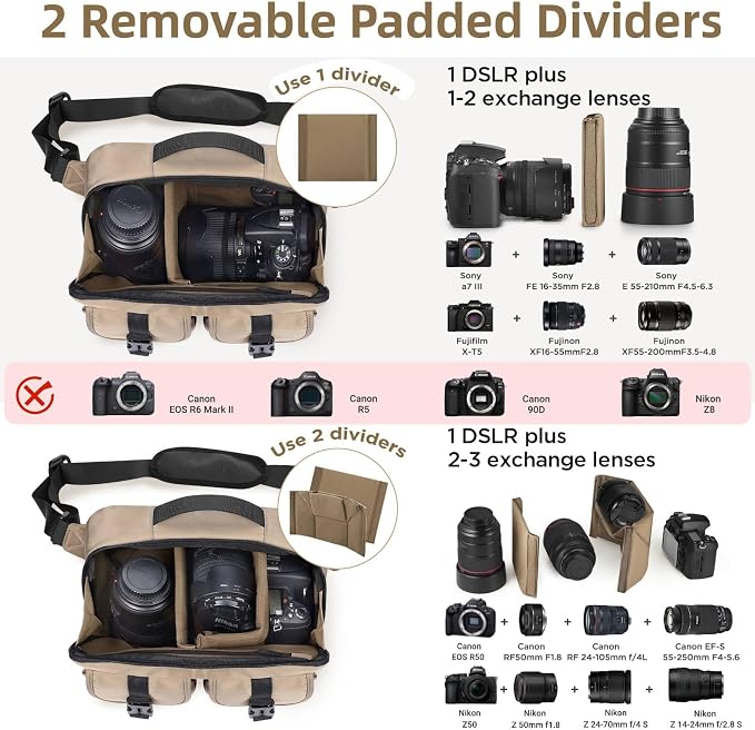 TAAOKA Camera Sling Bag, DSLR Camera Bag - Image 2