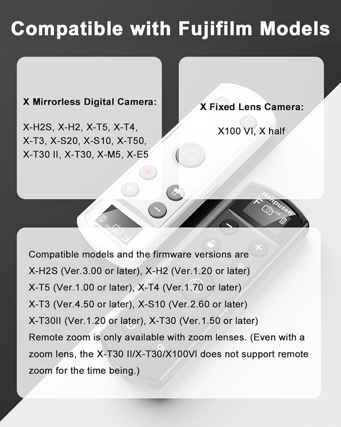 for Fujifilm Camera Remote Control, Hanpusen Rechargeable Wireless Shutter - Image 6