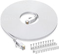 BUSOHE Cat6 Ethernet Cable 25 FT White, Cat-6 Flat RJ45 Computer Internet LAN by BUSOHE