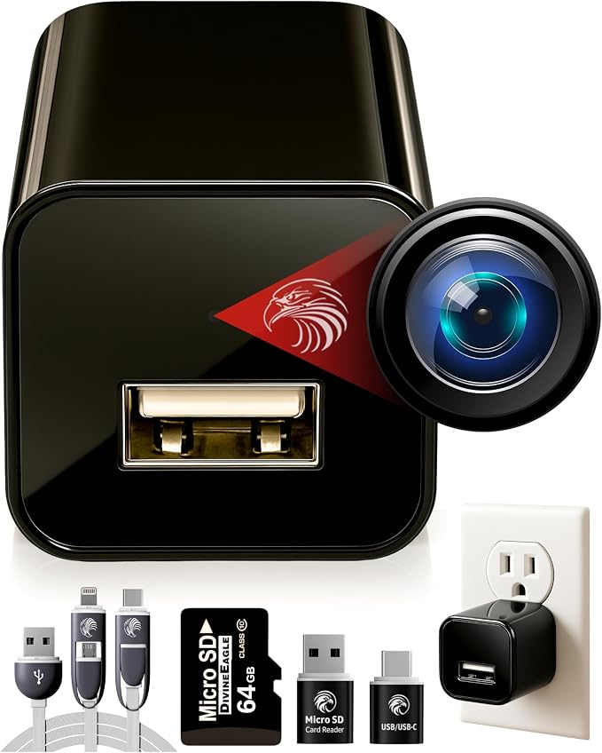 Premium Plug-in Dome Cam, 1080p Full HD Always-On, Motion Detection, No WiFi by DIVINEEAGLE
