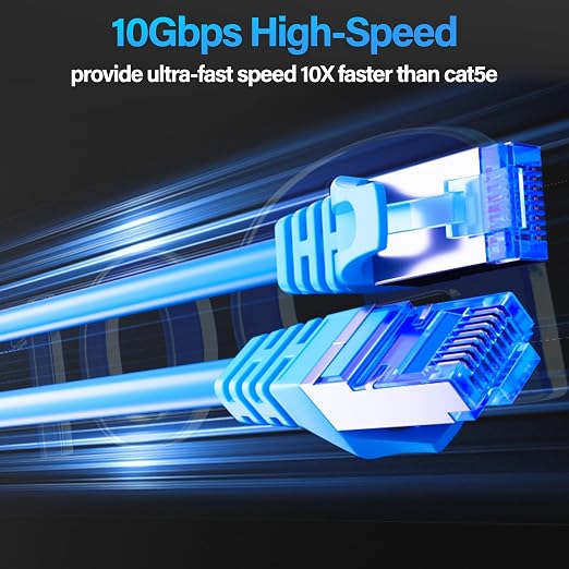 Cat6A Ethernet Cable Shielded 10Gbps 3 ft, Slim Shielded Ethernet Cable Cat 6 - Image 2