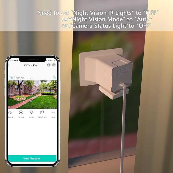 Teccle Angled Window Mount for Wyze Cam v4 OG, 20 Degrees Tilt, Through Window - Image 7