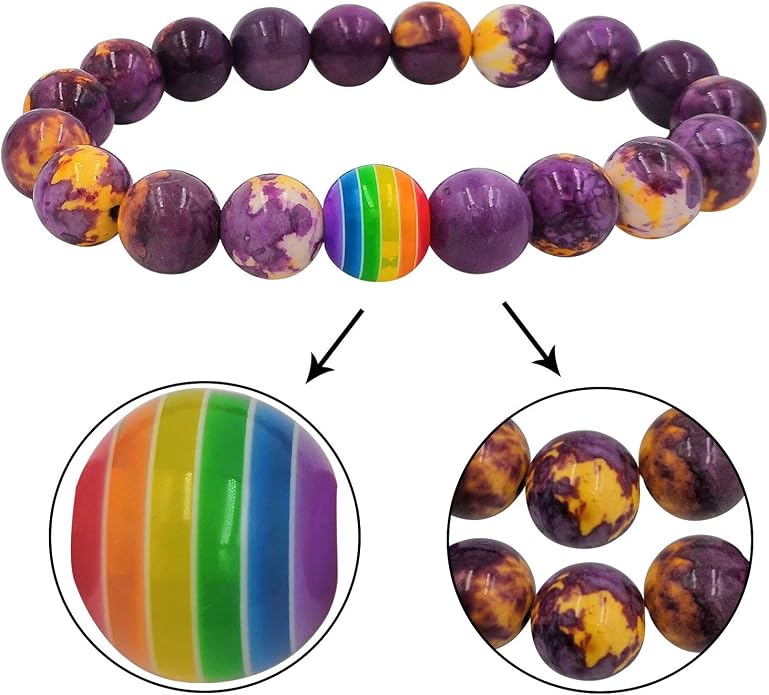 Nanafast Titanium Stainless Steel Rainbow LGBT Pride Bracelet Handmade Braided - Image 2
